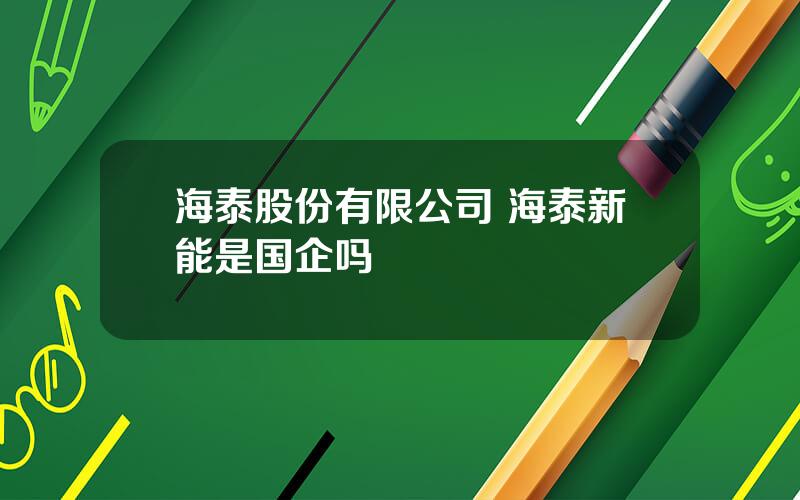 海泰股份有限公司 海泰新能是国企吗